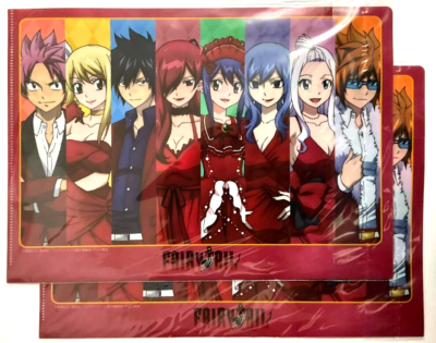 Fairy Tail Memorial Guild Party Clear File x2 Natsu Gray Lucy Erza