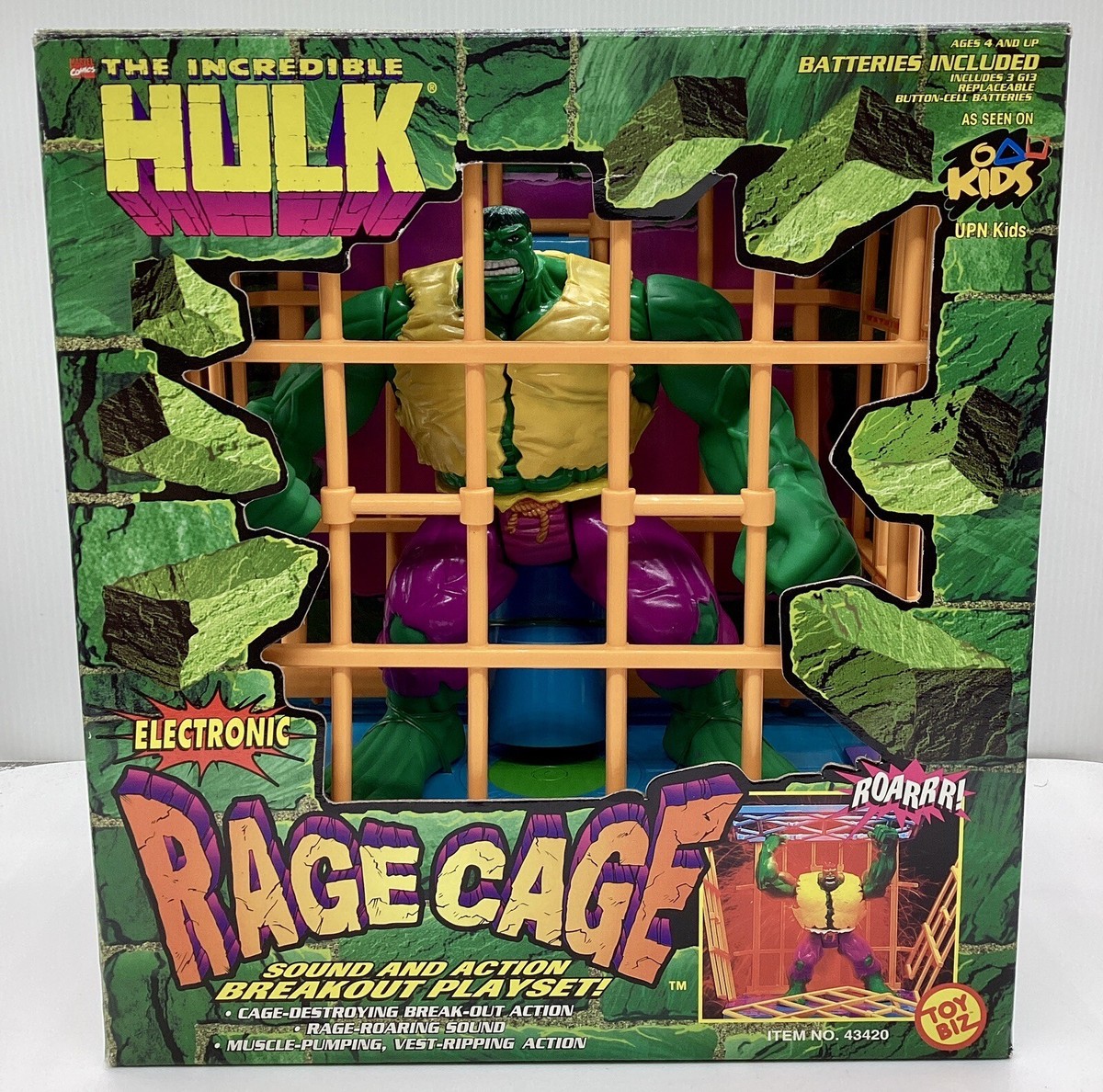 1996 Toy Biz The Incredible Hulk Electronic Rage Cage Action