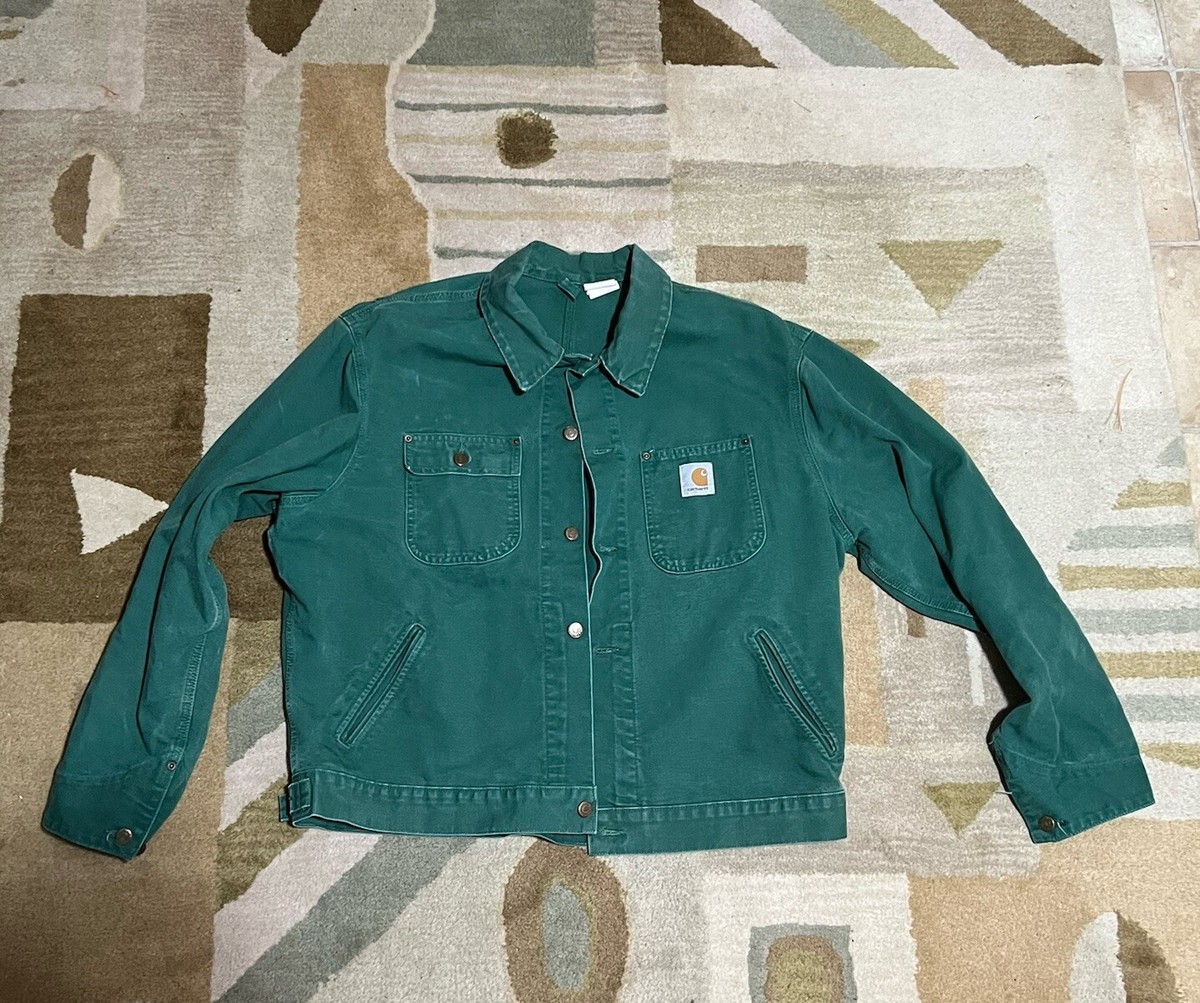 Carhartt Unlined Chore Jacket JU1058 XL CACTUS GREEN, GRAIL/VTG