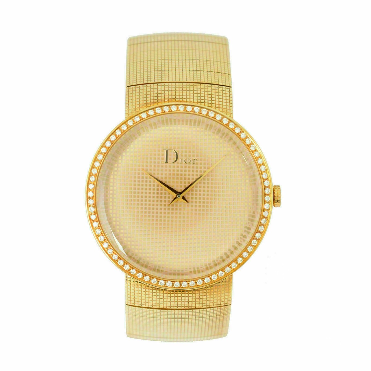 Christian Dior La D De Dior Diamonds Solid Swiss Yellow Gold Watch
