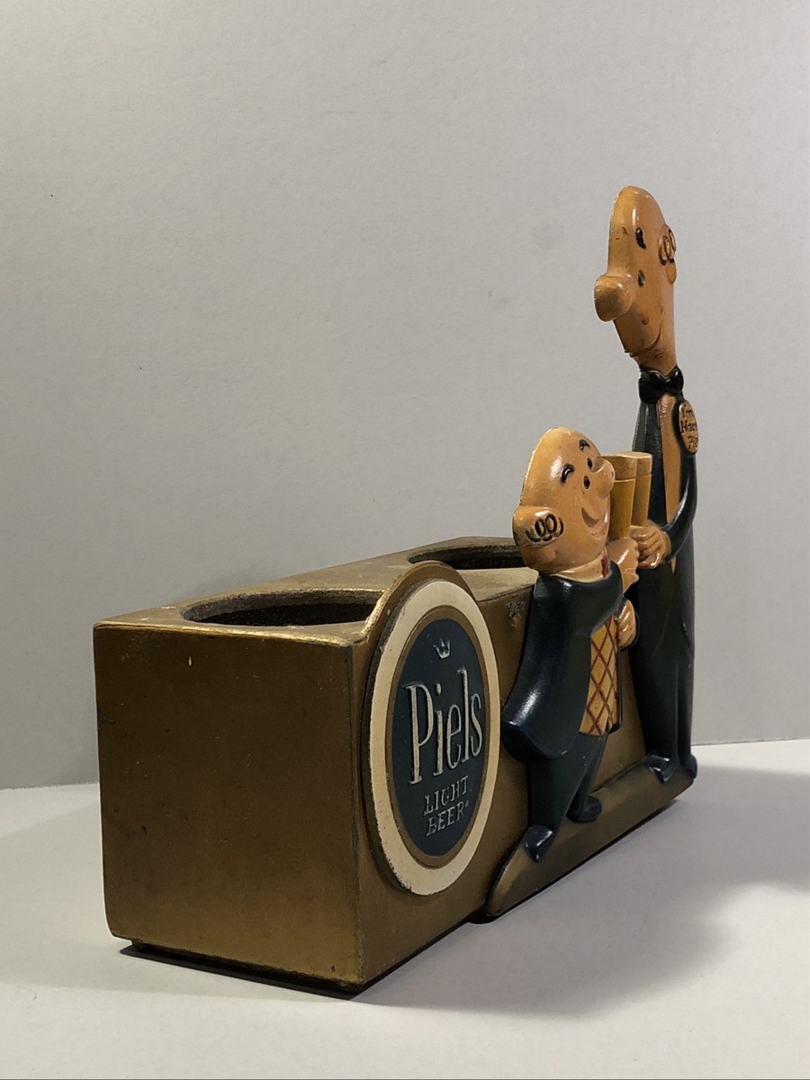 Vintage Piels Beer & Harry Cast Metal Caddy Straw Swizzle Stick