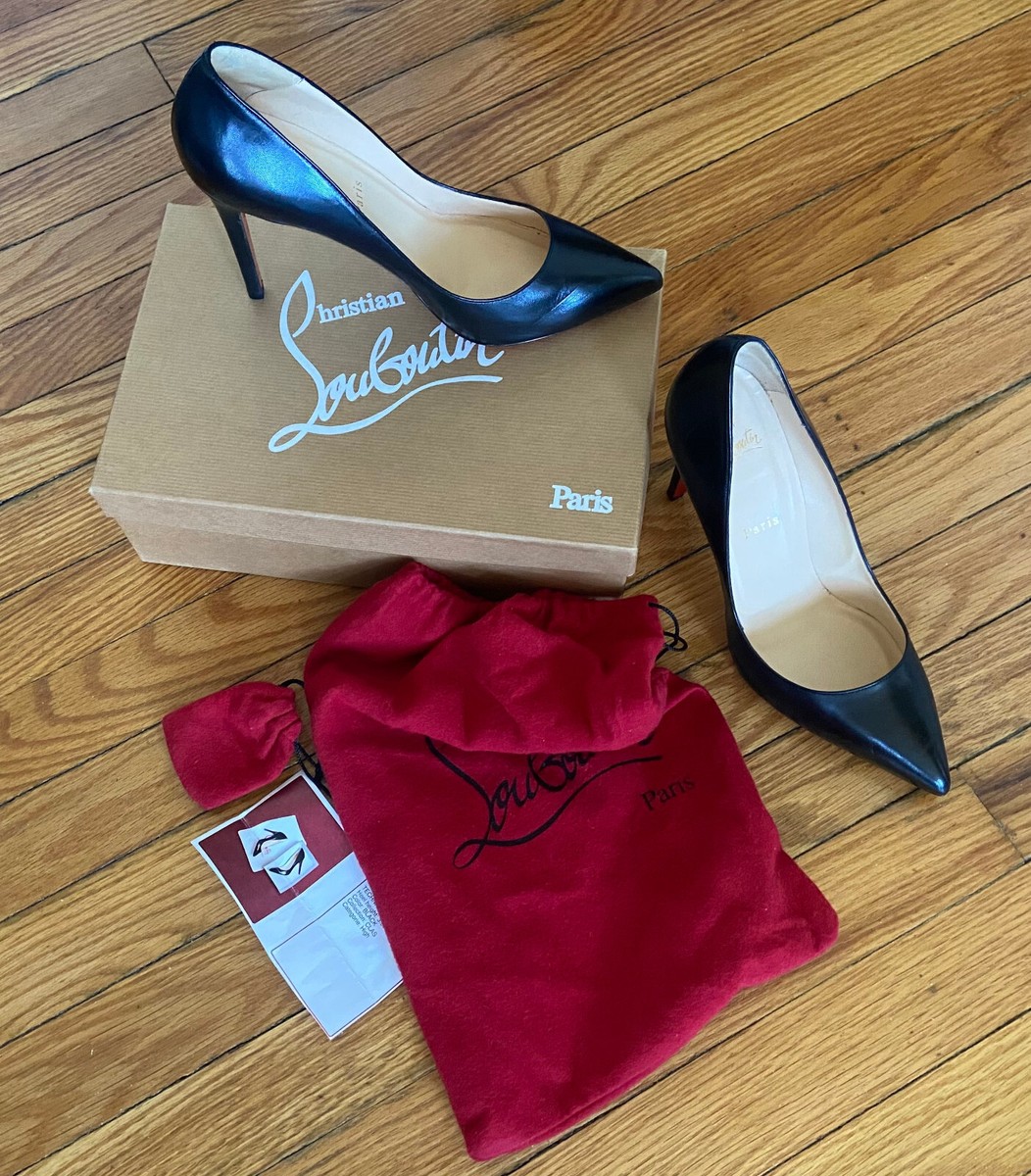 Christian Louboutin Pigalle Black Patent 3.9 inches/10cm heel Size