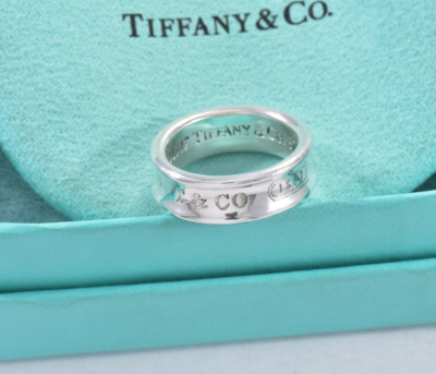 Vintage 1997 Tiffany & Co Silver 1837 Medium Ring Band Size 5.5 in
