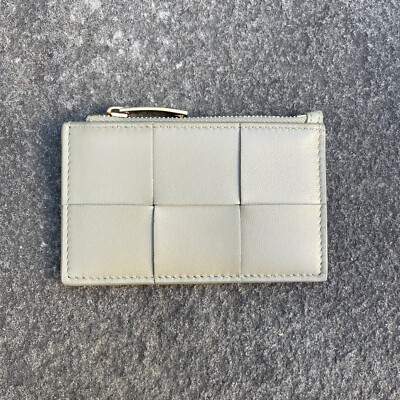 Bottega Veneta Sage Green Nappa Leather Card Case Wallet With Box