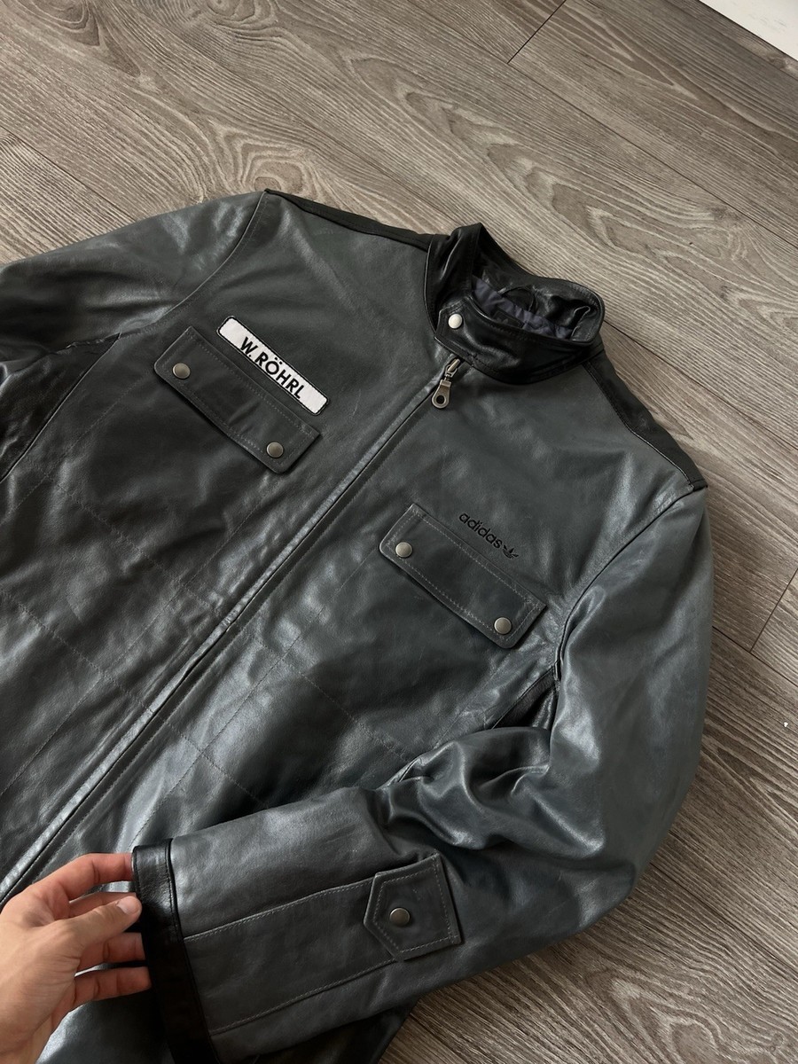 MEN'S ADIDAS W. RÖHRL RARE 100% GERMAN LEATHER JACKET 'COAT