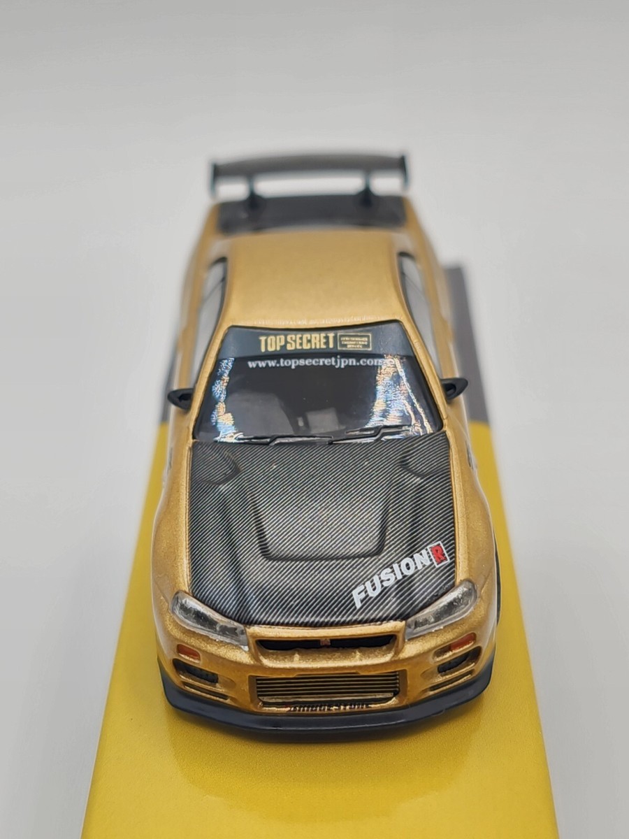 Mini GT Nissan Skyline GT-R (R34) Top Secret Gold Japan Exclusive