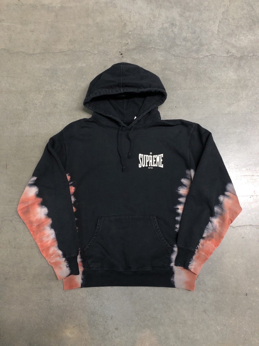 Supreme Bleached Hooded Sweatshirt Pullover Men's Medium (Black