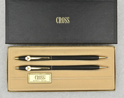 Vintage Cross Classic Black 2501 Pen & Pencil Set with Original
