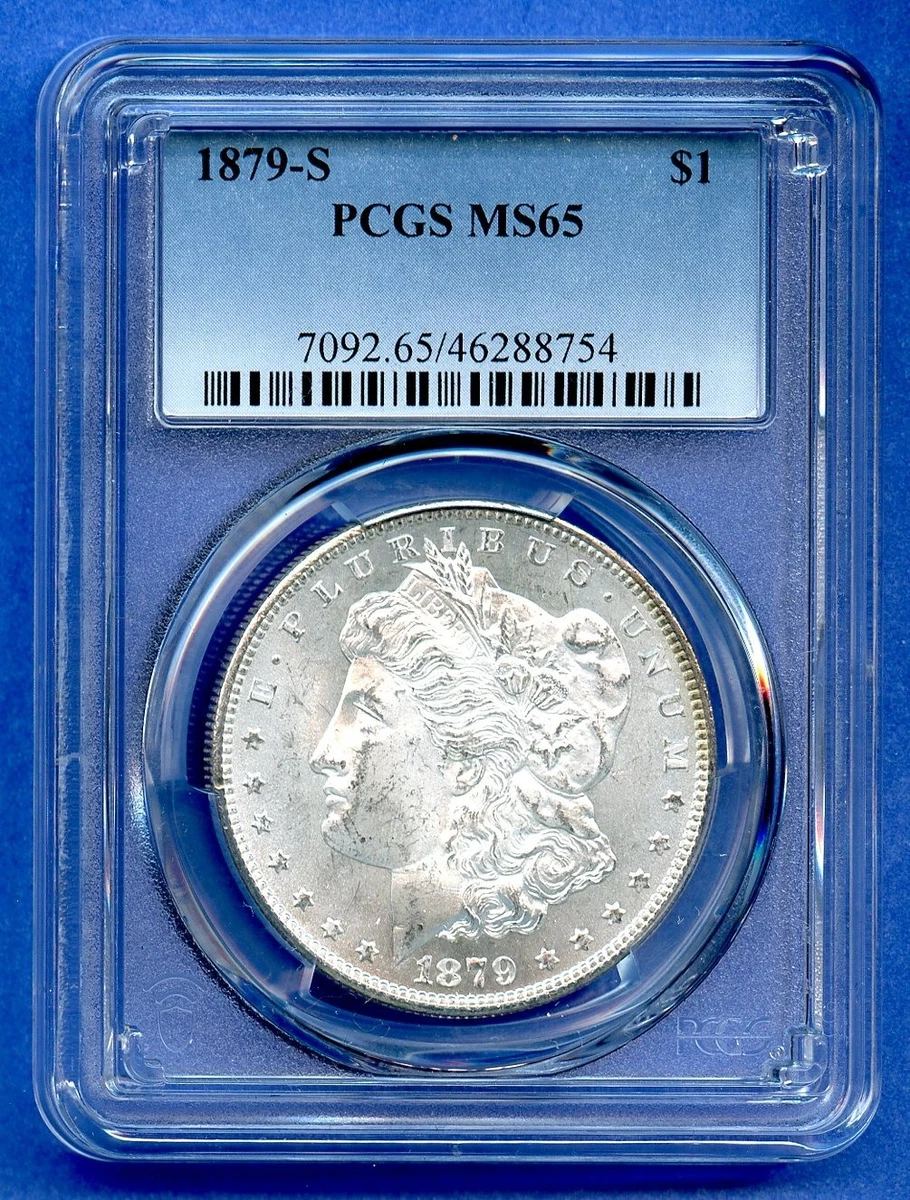 PCGS Certified MS 65 Graded 1879 Year Morgan US Dollars (1878-1921