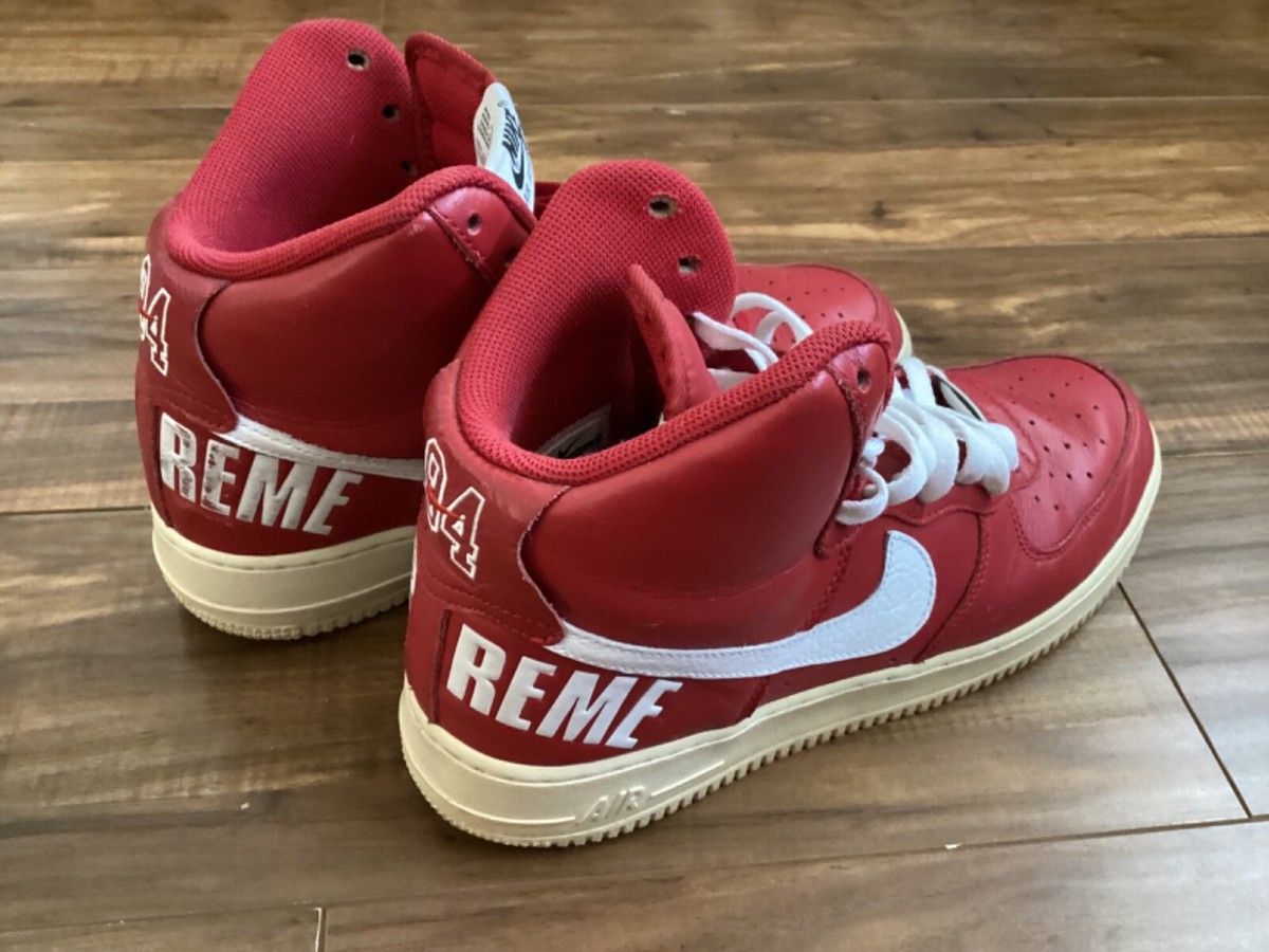 US10.5) Supreme Nike Air Force 1 High World Famous 2014 Red 698696