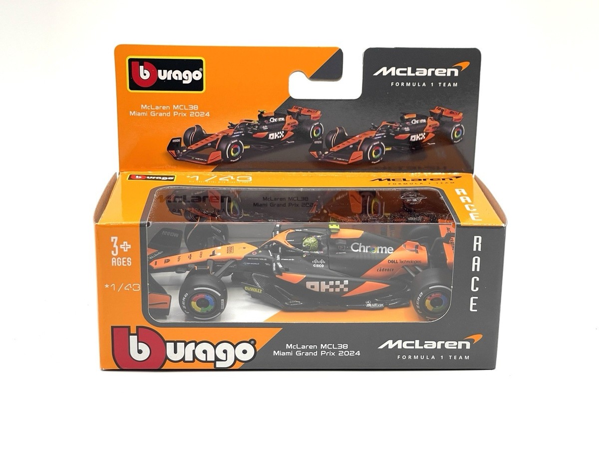 BBurago McLaren MCL38 Lando Norris #4 Miami Gran Prix 2024 F1