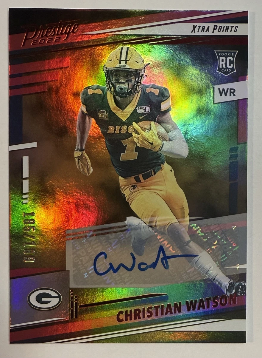Christian Watson 2022 Prestige Red Xtra Points Premium Rookie Auto