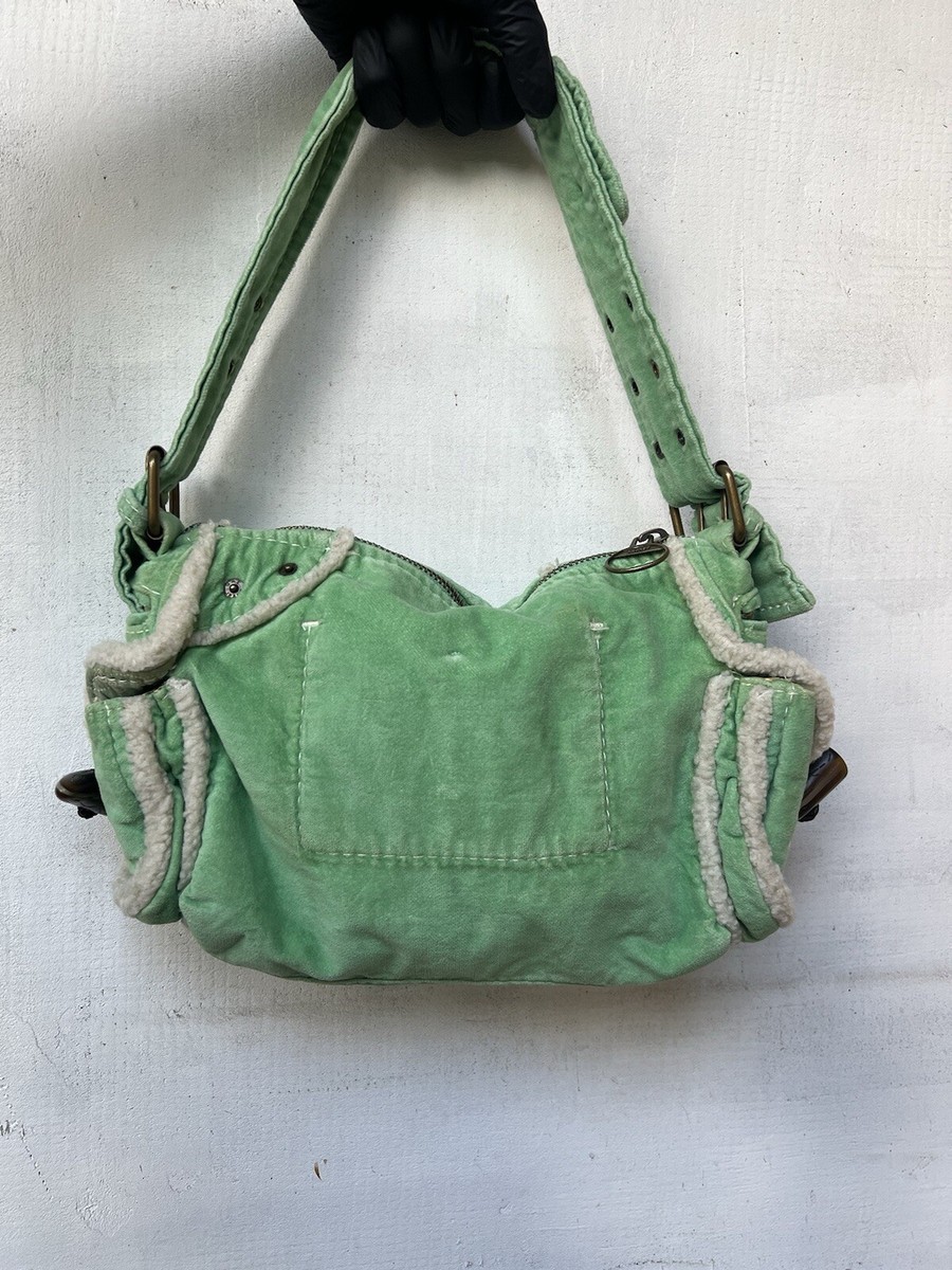 Y2K GAP Vintage Velvet Messenger Bag Green Handbag | eBay