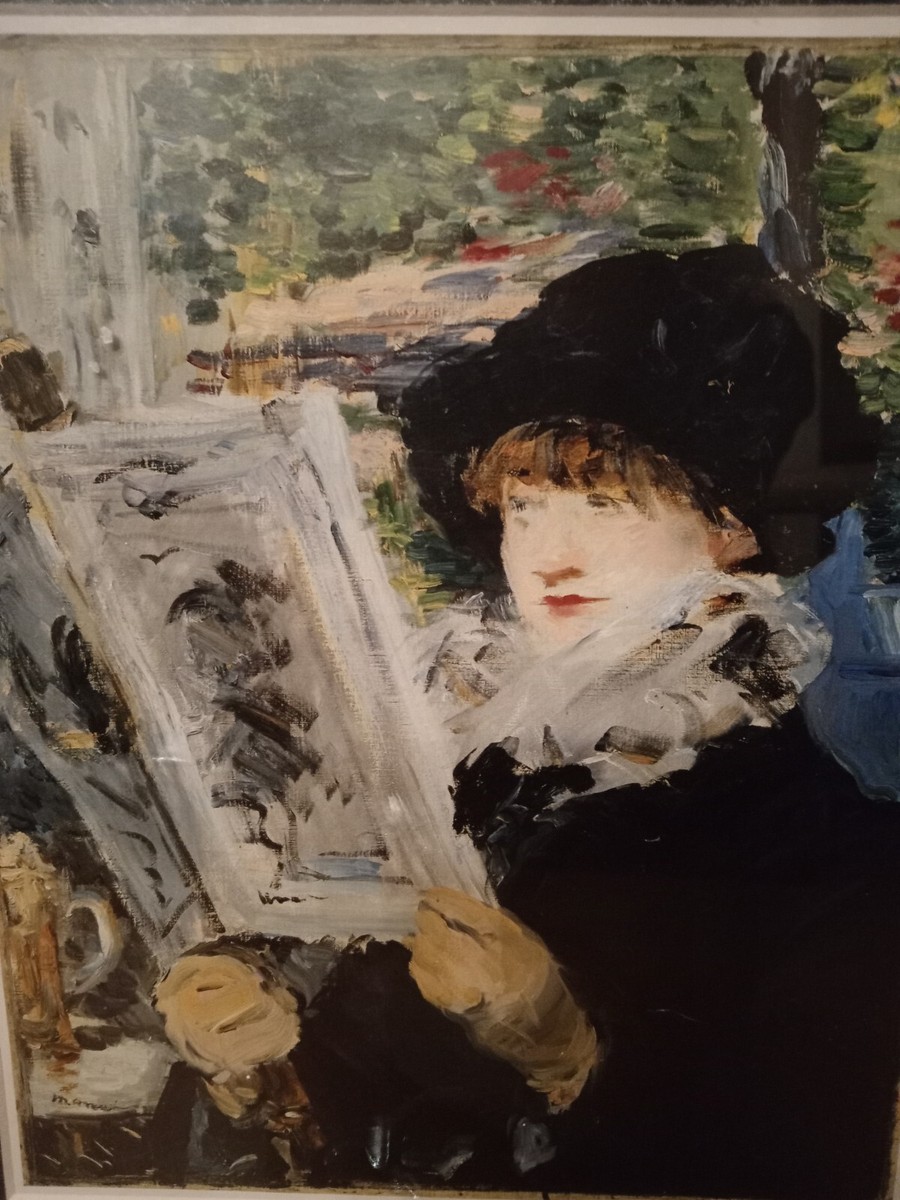 VTG FRANCE Art PRINT Woman Reading By Edouard Manet 1832-1883