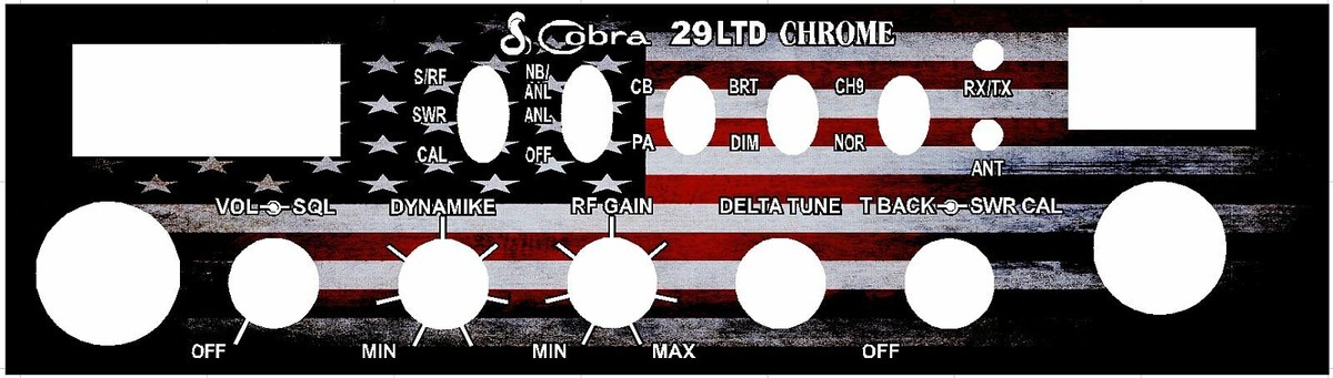 Cobra 29 LTD Chrome CB Radio Face Plate Graphic Decal Any Design