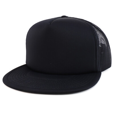 Oversized XXL 5 Panel Flat Bill Foam Trucker Mesh Back Baseball