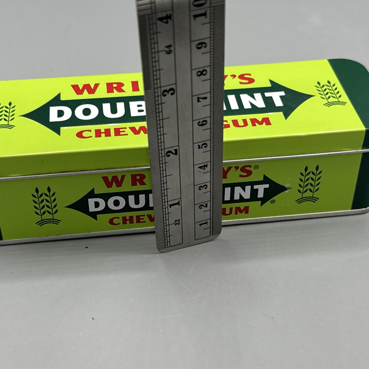 Wrigley's Doublemint Green Hinged Tin Chewing Gum Metal Storage