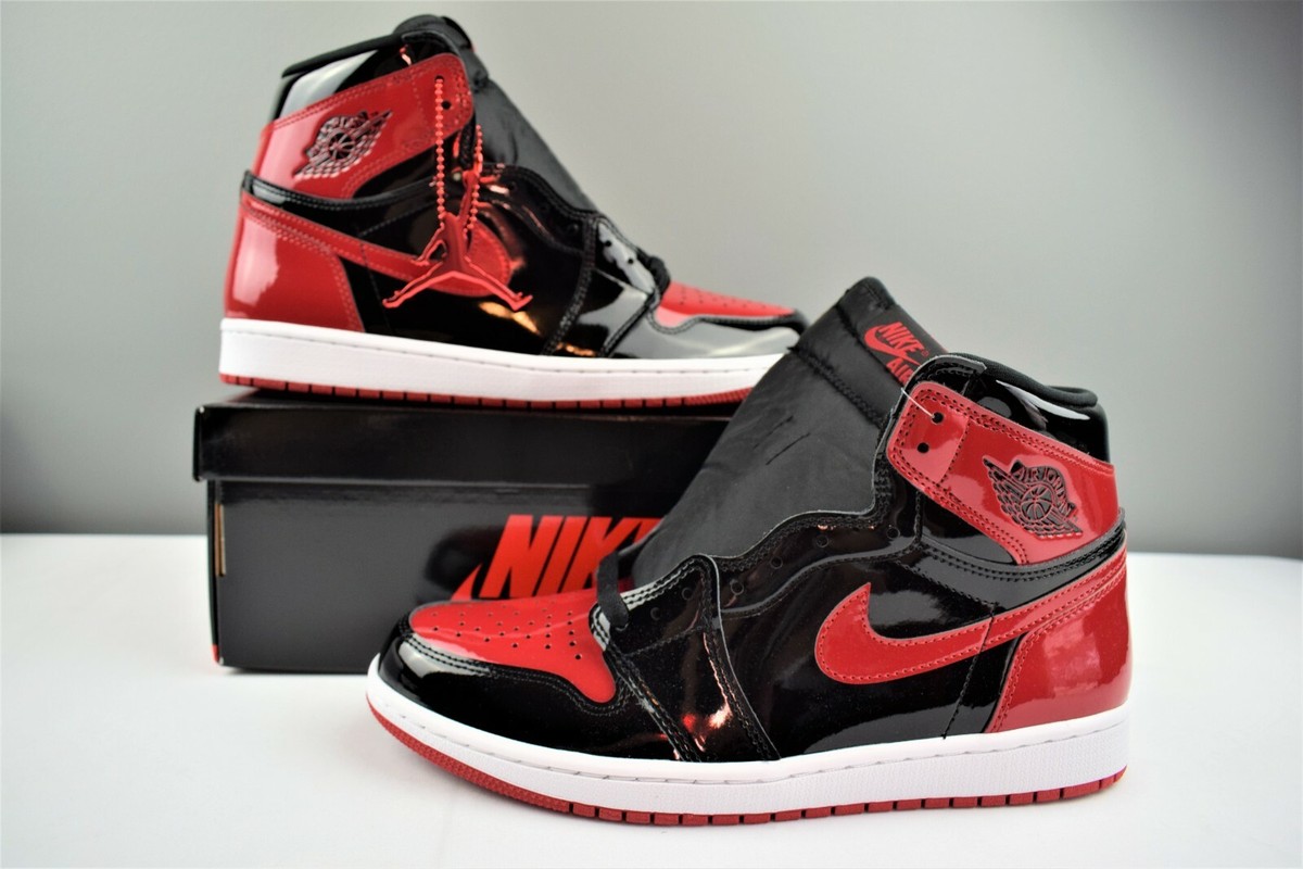 Nike Air Jordan 1 Retro High OG Patent 'Bred' Black Red 555088-063