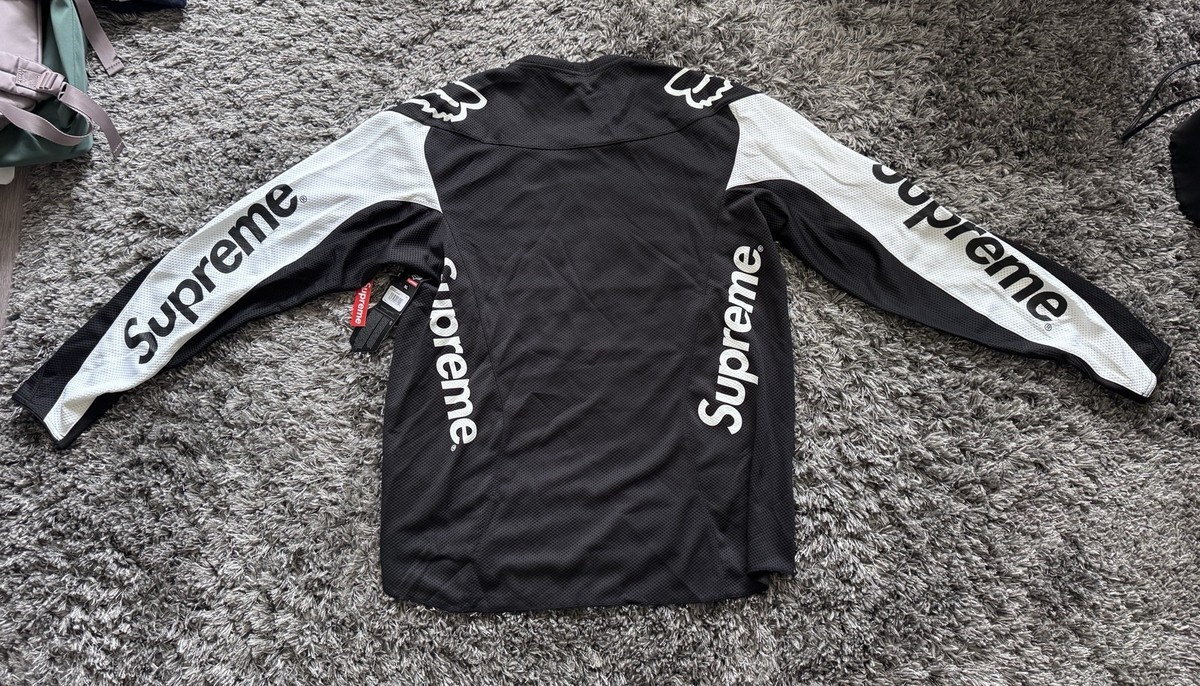 Supreme X Fox Racing Moto Jersey Top SS18 Sz XL Black | eBay