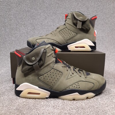 Nike Air Jordan 6 Retro Travis Scott Medium Olive Green Men Size