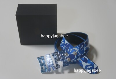 A BATHNIG APE Men's Goods ABC CAMO BAPE LEATHER BELT 1K80188003 | eBay