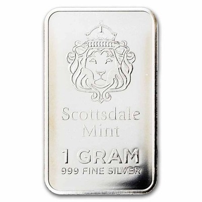 1 gram Silver Bar - Scottsdale Mint 