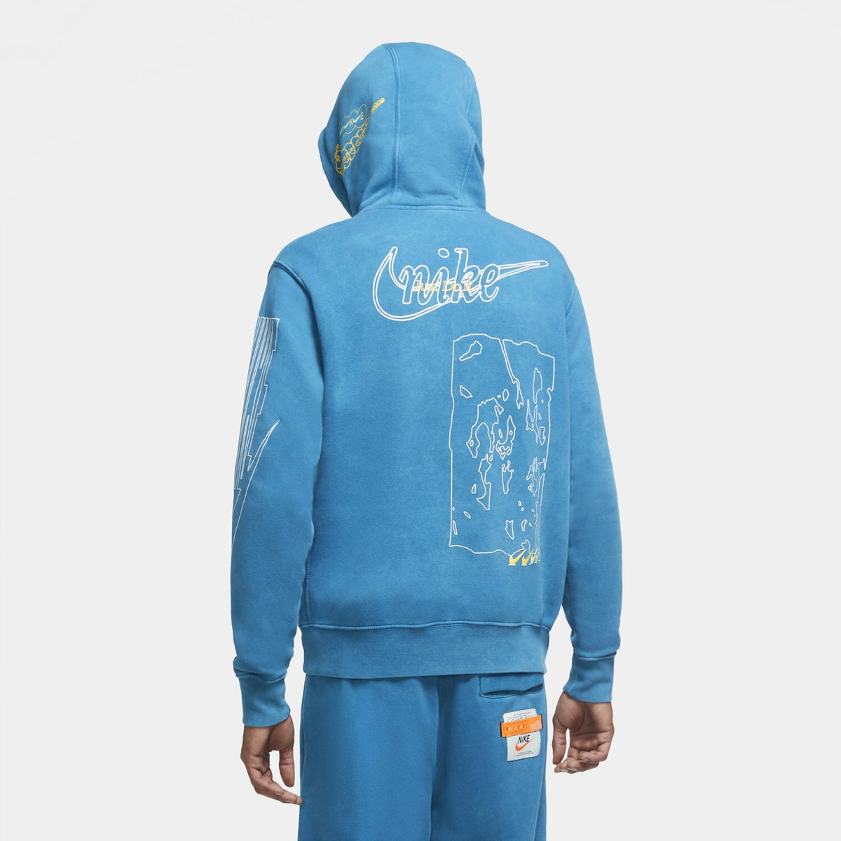 Nike Sportswear Club Fleece Drip Hoodie DC2726-301 Worn Wash Abyss