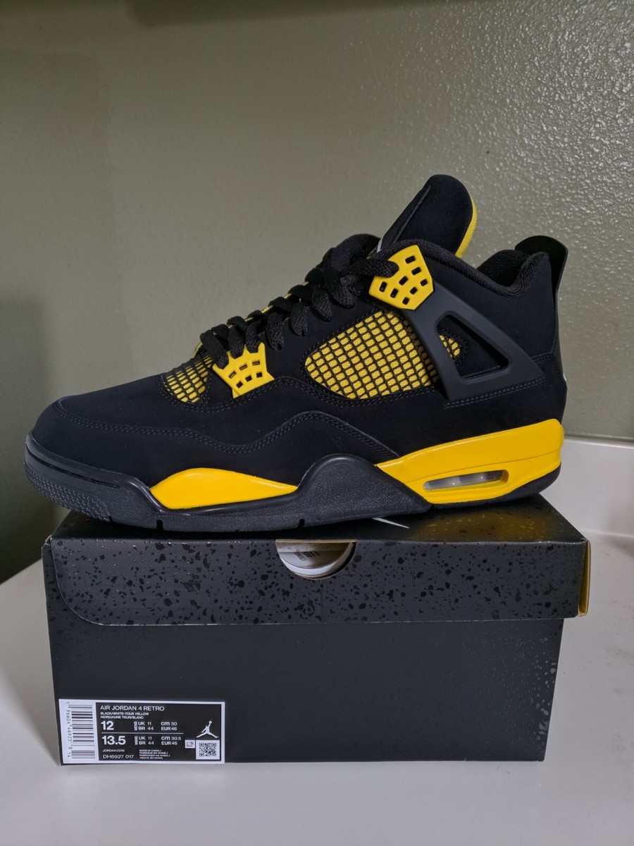 Size 12 nike air jordan 4 retro yellow thunder 2023 N0T red cement