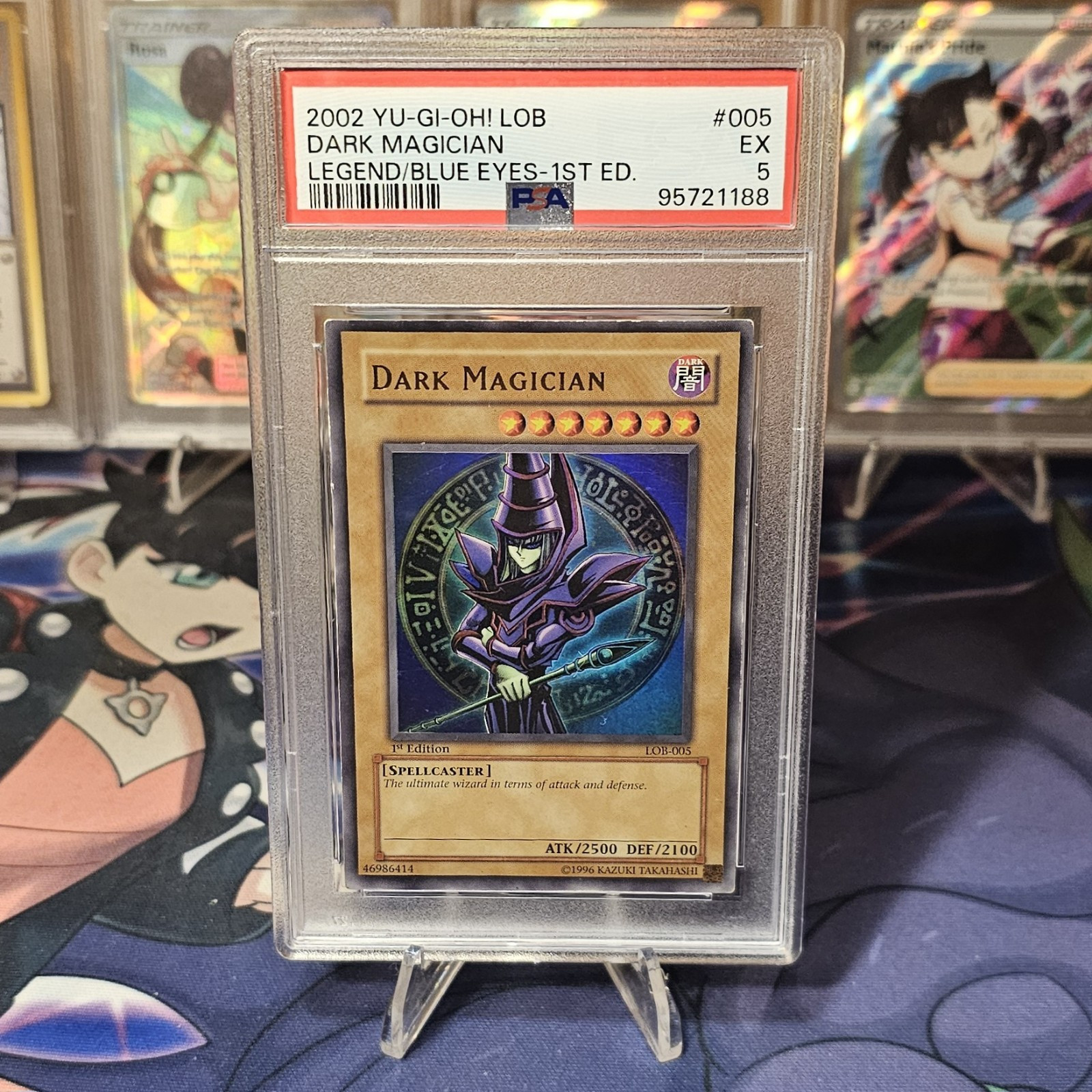 PSA 5 1st Ed Dark Magician LOB-005 The Legend Of Blue Eyes White