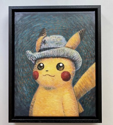 Van Gogh Museum Canvas Pikachu Grey Felt Hat 35x45 Giclée IN HAND