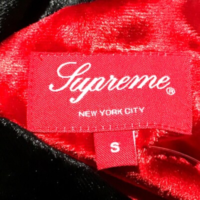 UNUSED SUPREME 18AW Velvet Swirl Work Shirt Long sleeve Red x