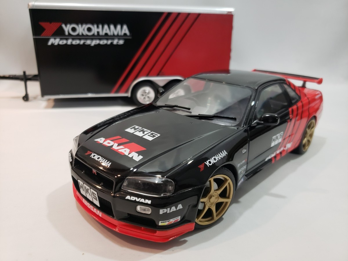 1/18 NISSAN SKYLINE GT-R R34 ADVAN YOKOHAMA HKS RACING DIECAST