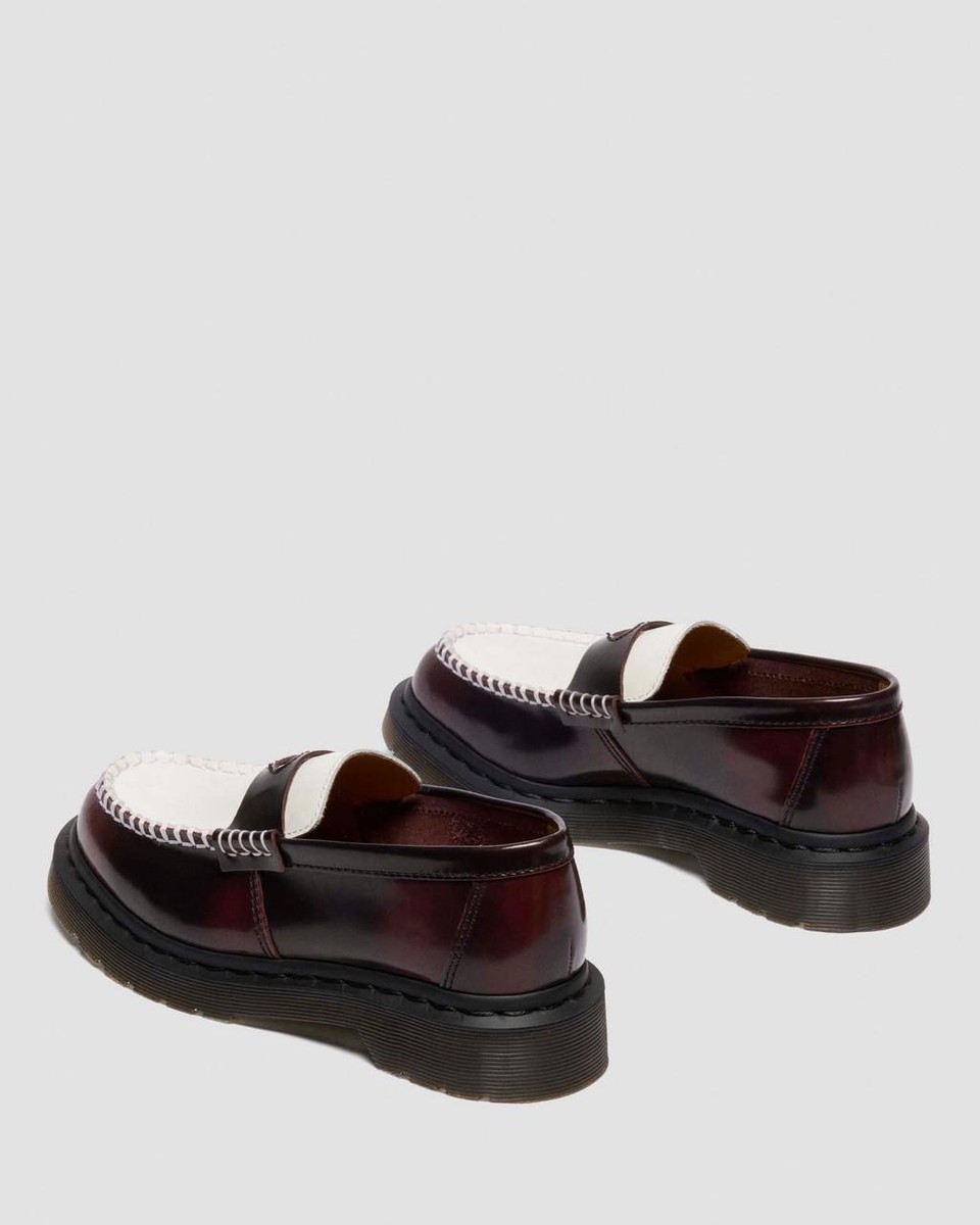Dr. Martens PENTON HEART TWO-TONE RUB-OFF LEATHER LOAFERS Cherry