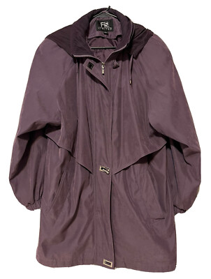 FS Limited Microfiber Jacket Coat Purple Zip Toggle Womens Sz L
