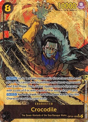 Crocodile Alternate Art Foil OP14-120 The Azure Sea's Seven One