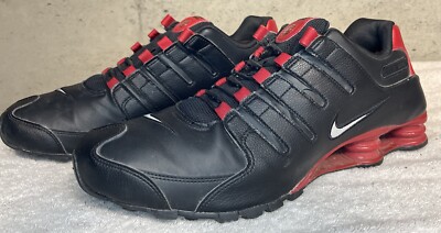 RARE NIKE SHOX NZ EU 501524-027 BLACK SILVER GYM RED MENS SIZE 14