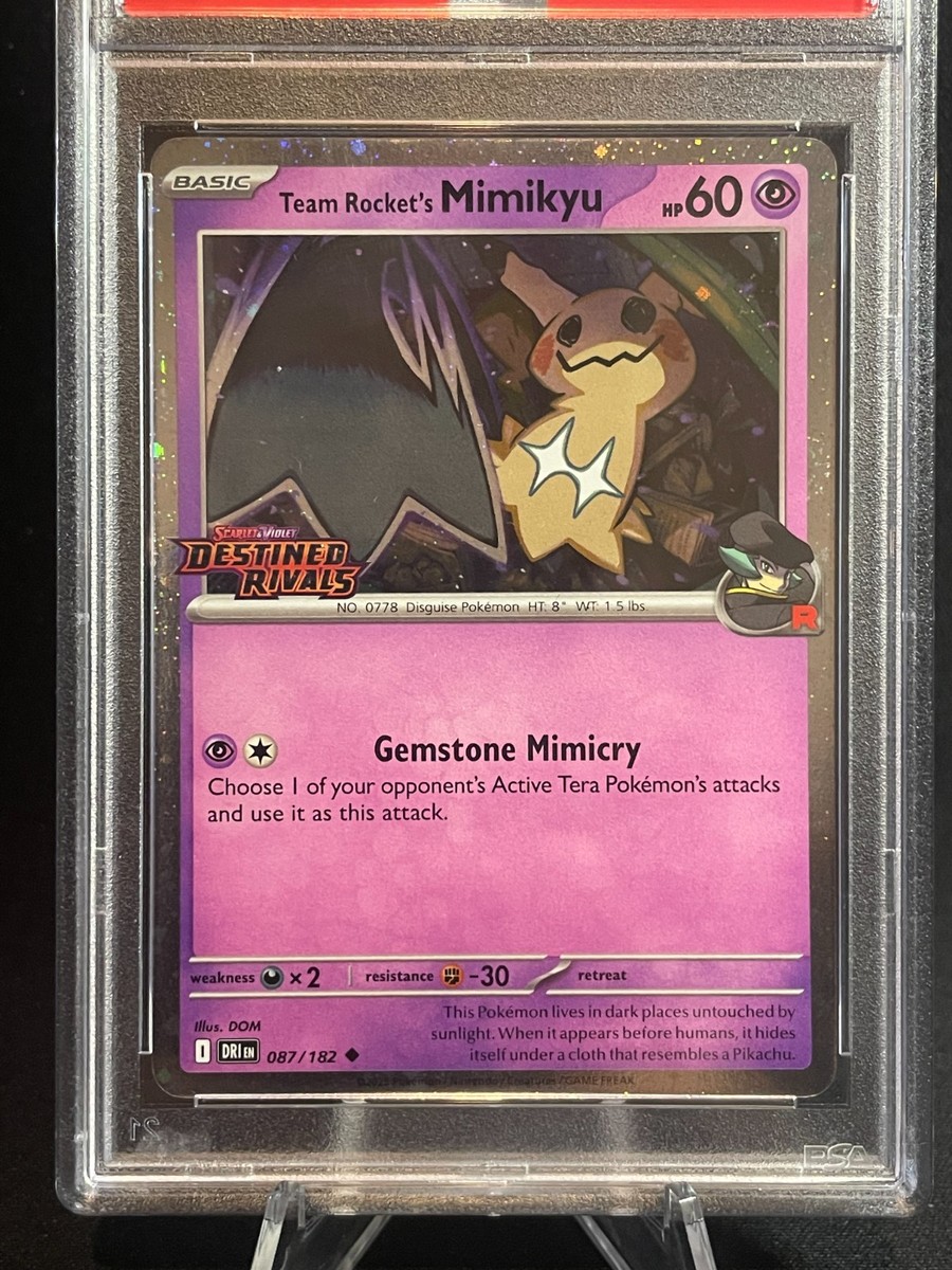 Team Rocket's Mimikyu (Prerelease) 087/182 Sv10 Destined PSA 10