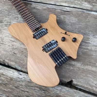 Acepro Upgraded Headless Electric Guitar Satin Natural Color Alder