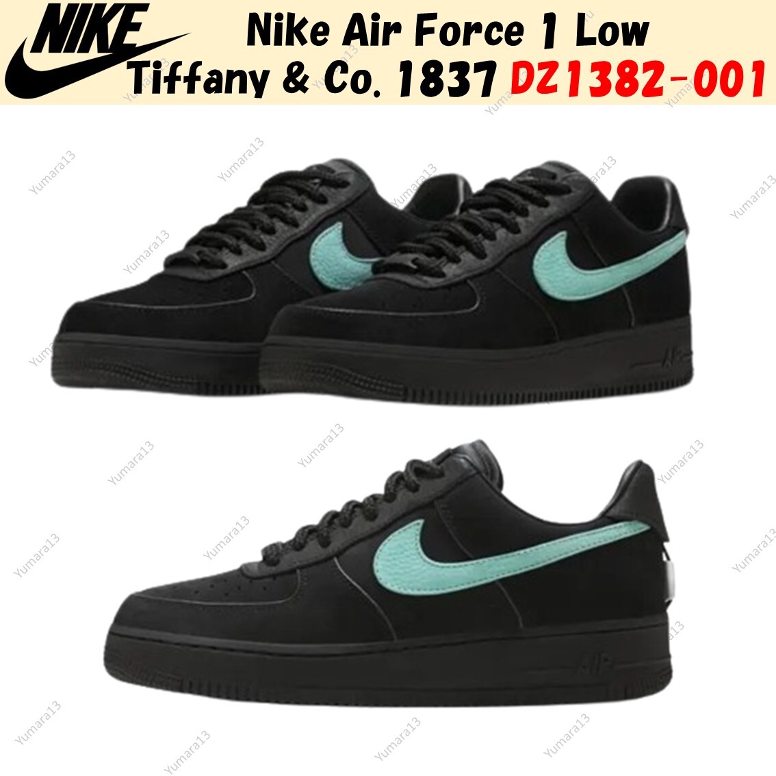 Nike Air Force 1 Low Tiffany & Co. 1837 Black DZ1382-001 Men's