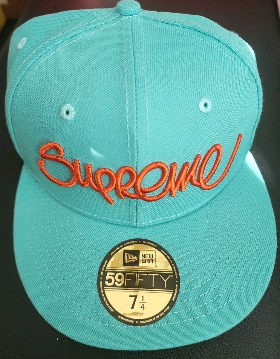 SUPREME Handstyle NEW ERA Hat Mint 7 1/4 SS22 WEEK 12 AUTHENTIC