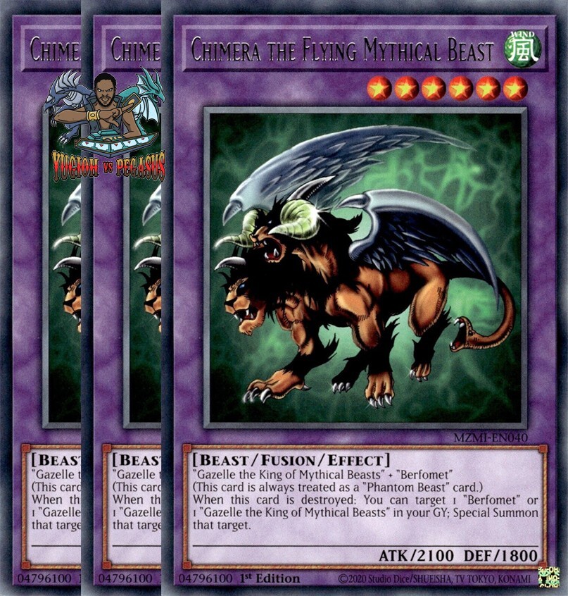 Yugioh! 3x Chimera the Flying Mythical Beast MZMI-EN040 Rare 1st