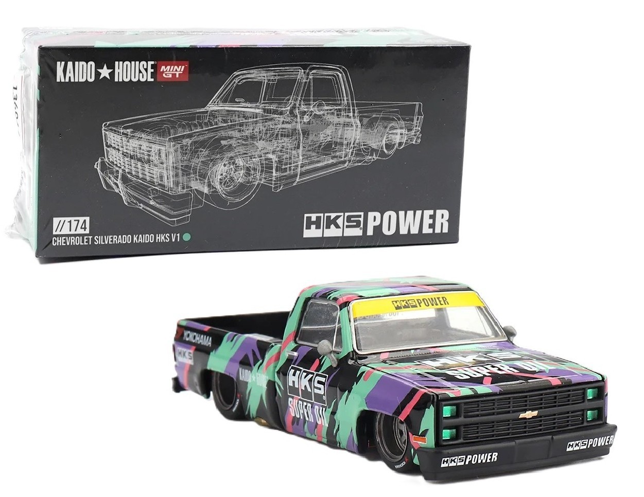 Kaido House x Mini GT 1:64 Chevrolet Silverado Kaido HKS V1