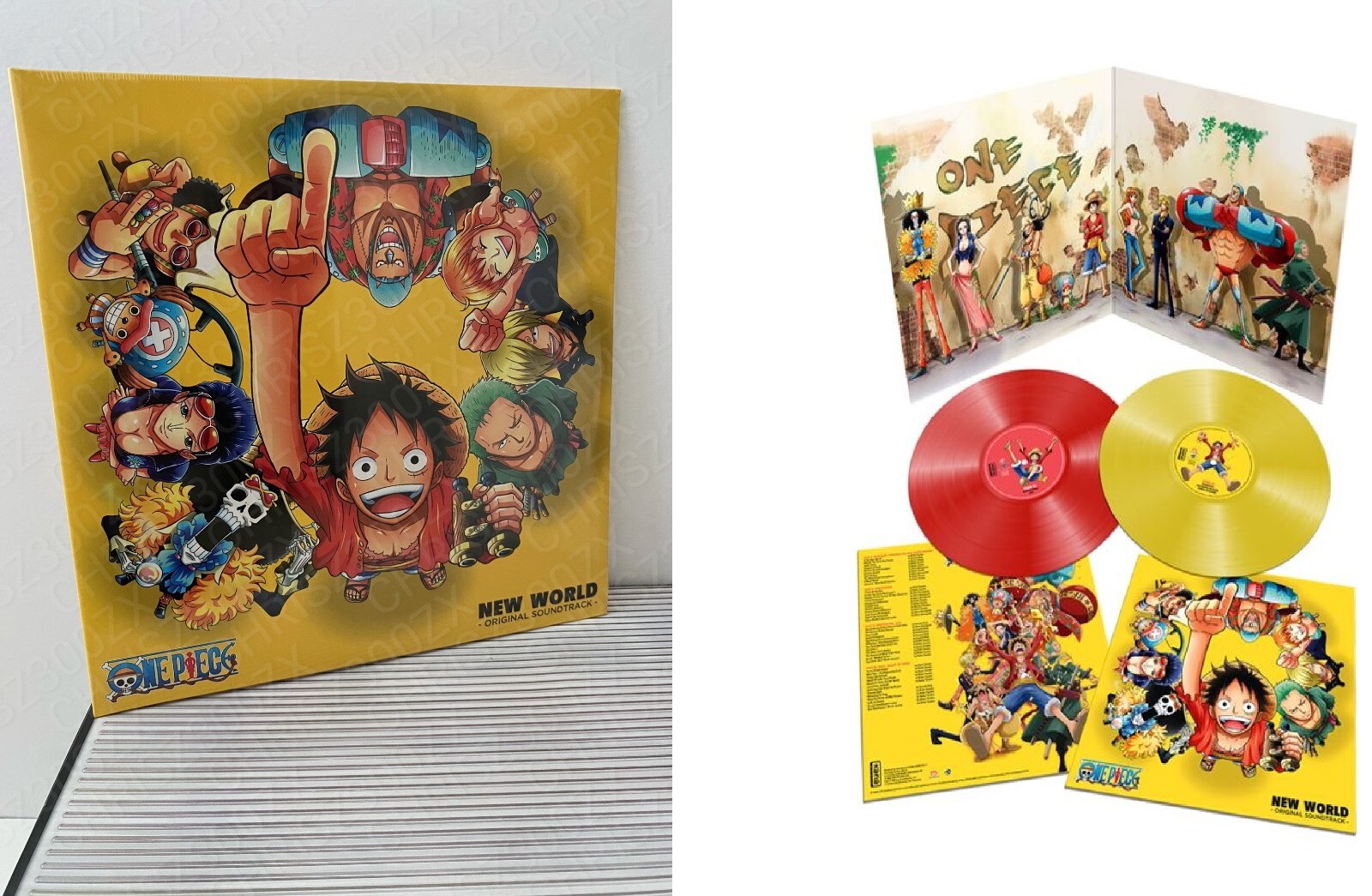 One Piece New World Vinyl Record Soundtrack 2LP Red Yellow Limited