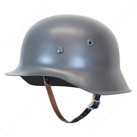 Reproduction WW2 German M42 Helmet - Leather Liner Quality Steel