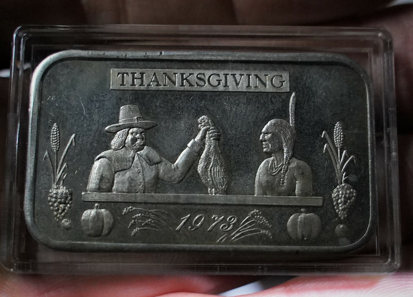 1973 Thanksgiving Mother Lode Mint Vintage 1oz 999 fine silver art