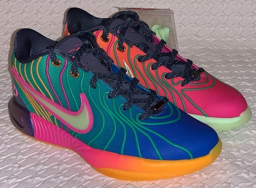 NIKE LeBron XXI 21 Blue Fuchsia Green Orange Basketball Shoes NEW