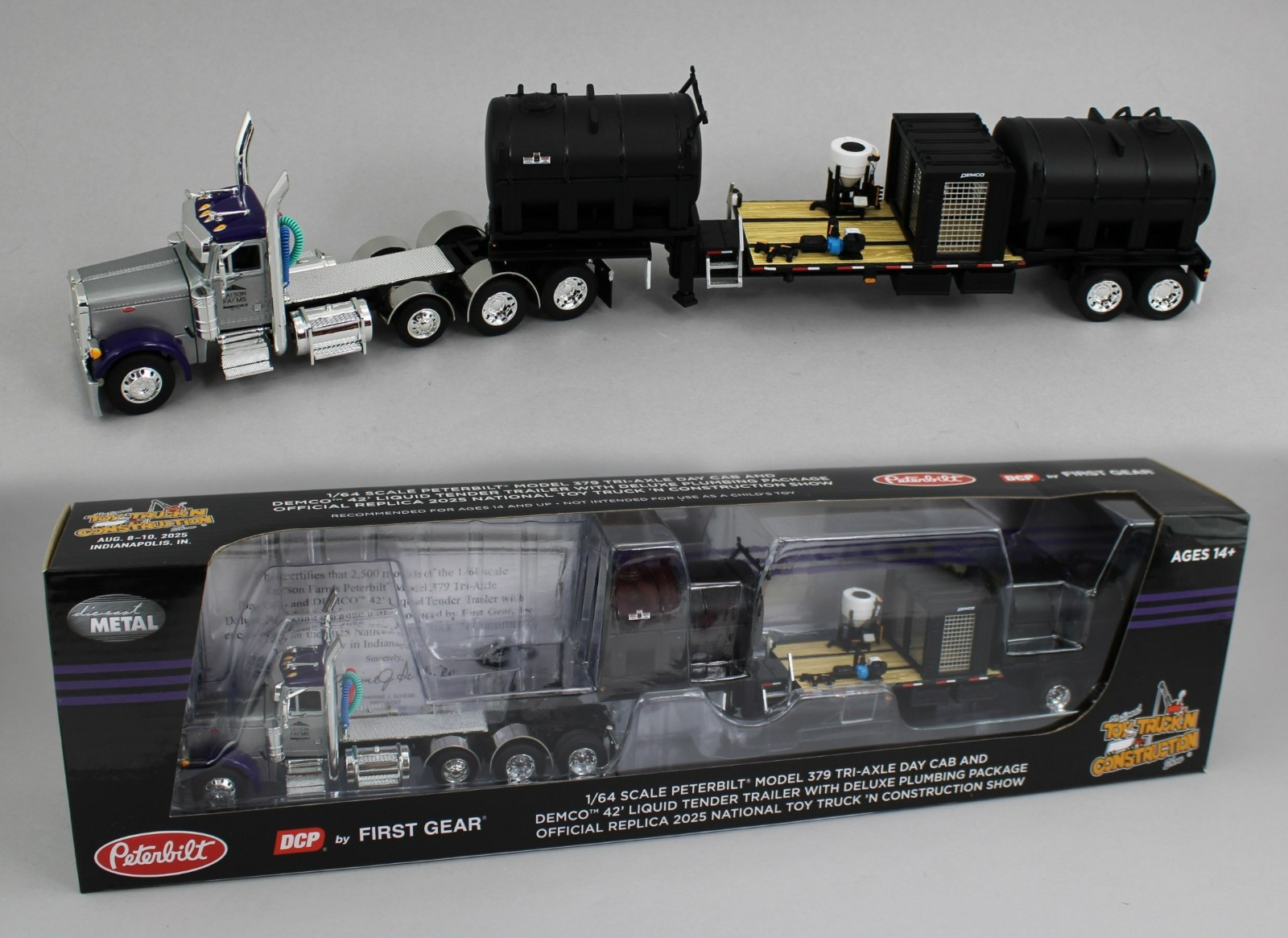 2025 DCP 1:64 *NTTC SHOW* Larson Farms Peterbilt 379 w/DEMCO