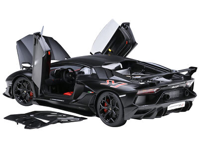 Autoart 79219 Lamborghini Aventador SVJ Nero Nemesis Matt Black 1
