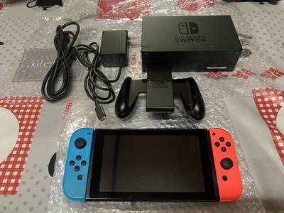 Nintendo Switch Console HAC-001 Joy Con + Dock + Grip + Charger