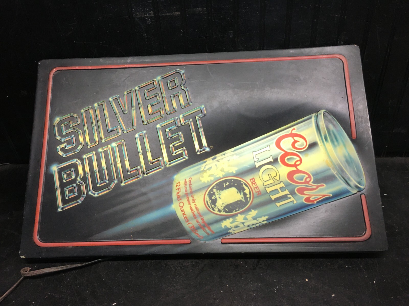 Neon Bar Man | Vintage 1985 Coors Light Silver Bullet Lighted Sign